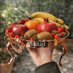 دیس مسی میوه خوری و غذا خوری سه پایه بلند گوشواره دار سایز 2