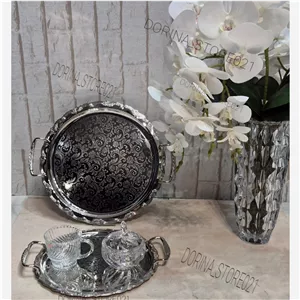 سینی استیل ترمه گرد
