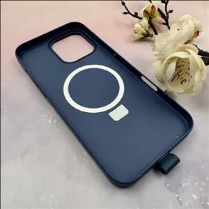 قاب گوشی iPhone 16 Pro Max آیفون مگ سیف دار اورجینال سخت HARD کلاسیک فینگربند انگشتی سرمه ای کد 114121