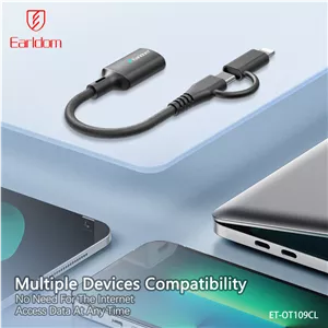 مبدل OTG USB3.0 به USB-C لایتنینگ ارلدام مدل OT109CL