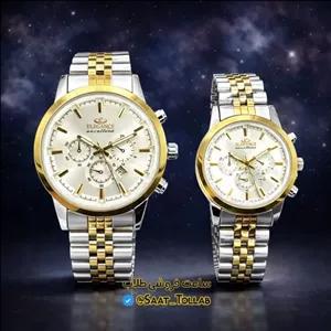 ست ساعت مچی الگانس مردانه و زنانه صفحه سفید  جنس استیل ELEGANCE 