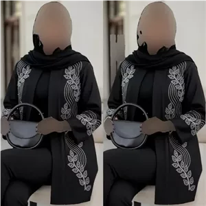 مانتو مازراتی نگین کاری شده مشکی زنانه کد 100186