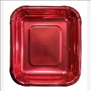 بشقاب متالایز قرمز پنج عددی(پس کرایه)