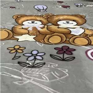 پتو کودک مدل خرس دوقلو سایز 120x100 سانتی متر P7N