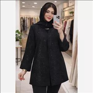 مانتو مشکی نگین دار