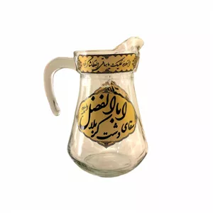 پارچ آب بلور نیزه ای سقا طرح اباعبدالله ع و اباالفضل ع کد 103525