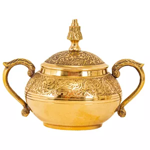قندان دسته دار قلم زنی برنجی ساخت هندوستان،وارداتی و باکیفیت و رنگ ثبات 