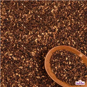 کنجد قهوه ای یک کیلویی اعتماد (بوداده وشسته شده)