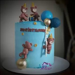 کیک تولد با تم خرسی(2 کیلو)(پسکرایه هزینه ارسال موقع تحویل  بر عهده مشتری میباشد.)