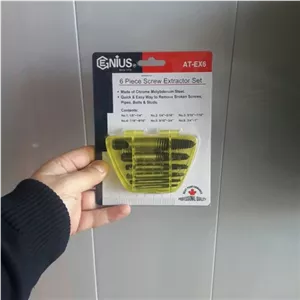 قلاویز چپ گرد پیچ درار 6عددی جنیوس تایوانی اصل -  جهت در اوردن پیچ های شکسته
