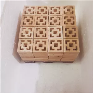 آجر کفپوش و نرده مربعی مینیاتوری سایز بزرگ بسته 100عددی رنگ زرد قرمز طوسی