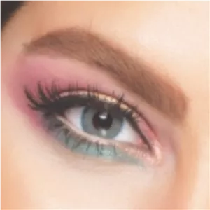 لنز چشم طبی رنگی سالانه رینبو vega blue سری پیکون ( رنگ آبی سبز بدون دور )