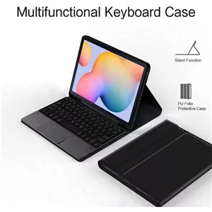 کیف کلاسوری smart keyboard casمناسب برای تبلت سامسونگGalaxy tab s6 lite p615-p610تاچ پد-جای قلم دار smart keyboard case