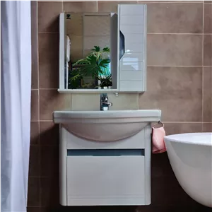 روشویی کابینتی سفید طوسی فول ست سایز 45و 50و 65 همراه با  آینه باکس(پسکرایه)  