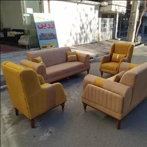 مبل راحتی و جدید مدل بهار 7نفره با پارچه های ایرانی (ارسال ب عهده مشتری می باشد ب صورت پس کرایه)