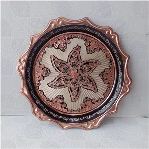 سینی خورشیدی مسی نقره کوب الماس تراش  نانو سایز بزرگ