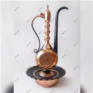 آفتابه لگن مسی تخت سیاه قلم  نانو( آفتابه و لگن مسی  عمل جلال زنجان )