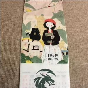  تقویم 1403 دیواری پارچه ای سایز 15در 35 در 5 برگ قابلیت چاپ لوگو شخصی4