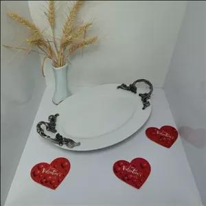 دیس دسته دار پایه دار آماتیس ، رولت خوری پایه دار ، کباب خوری ، شیرینی خوری ،  بسکوییت خوری آنتیک ، ظروف پذیرایی  