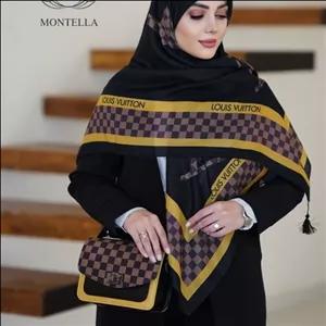 ست کیف و روسری یاشال نخی طرح ال وی برند مونتلا ارسال به سراسر کشور 