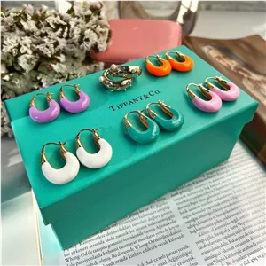 گوشواره رنگی میناکاری طرح اشکی جنس ysx 