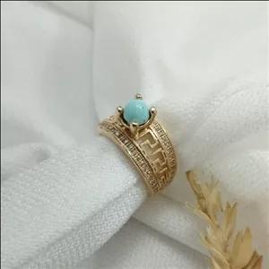 انگشتر فیروزه زنانه رکاب ورساچه  