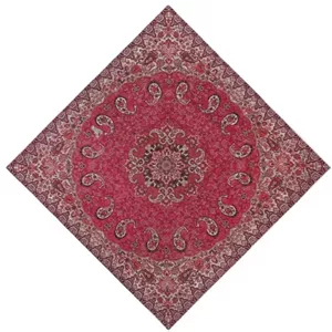 رومیزی ترمه طرح ابریشم مدل نسترن سایز 100 در 100 رنگ قرمز 