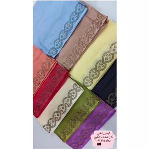 شال هندی وارداتی نگینی قواره بزرگ ابعاد220در107 کد101
