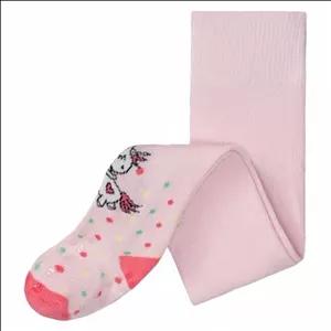 جوراب شلواری نوزادی دخترانه لوپیلو آلمان، 2 تا 6 و 6 تا 12 و 12 تا 24 ماه، استوپر دار، صورتی پونی تک شاخ،  کد 38002