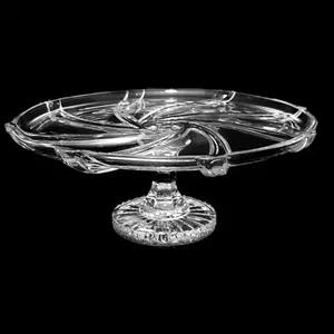 ظرف شیرینی خوری بزرگ پایه گرد 30 cm کریستال بوهمیا BOHEMIA اصل کشور چک مدل  اینفینیتی2024 