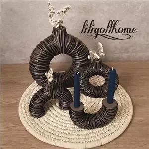 گلدان و جاشمعی دوناتی چروک(جهیزیه) (پس کرایه)