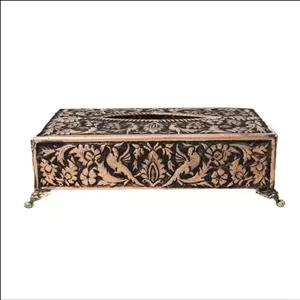 جا دستمالی قلمزده اعلا گل مرغ مسی کد 6784