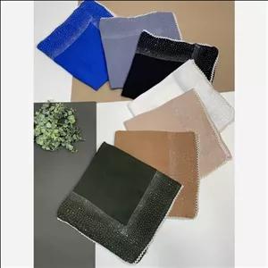 روسری نخ اسلپ حاشیه نگین ومروارید سفید