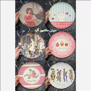 سینی گرد کیک ملامین آرکومین طرح دار 4 عددی پس کرایه 