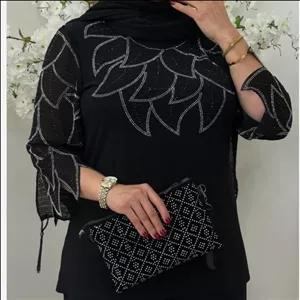 بلوز مجلسی سایز بزرگ جنس جودون آستین حریرباکیفیت