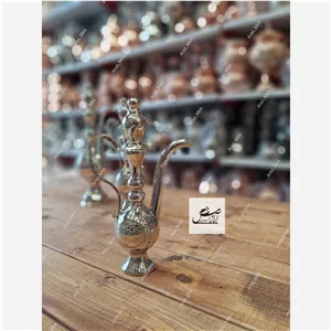 گلاب پاش مسی کروم کوچک (گلابپاش سایز 1) نقره ای طرح دار 