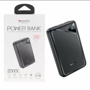 پاوربانک فست شارژ Yesido 20000mAh مدل YP8I 12W - مشکی رنگ با گارانتی معتبر