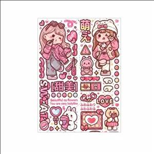 برچسب مدل برش نخورده طرح اسکرپ بوک دختر و خرگوش 5ZS 