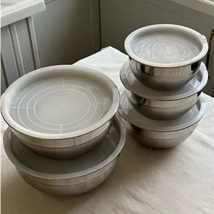 ست لگن استیل پنج عددی دربدار