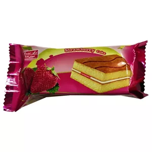 کیک دو لایه با کرم توت فرنگی آلبینا شیرین عسل - 30 گرم بسته 36 عددی Sfp
