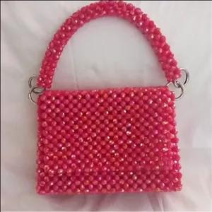 کیف مرواریدی بافته شده با مروارید پلاستیکی خارجی سایز 10ونخ ماهیگیری بسیار محکم وباکیفیت 