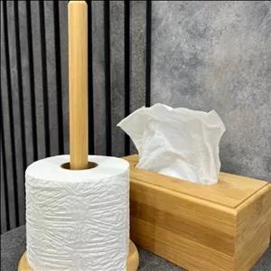 جا دستمال کاغذی  و دستمال رولی  بامبو 700t