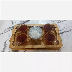 سینی پذیرایی چوبی درجه 1 مدل دسته پاپیونی
