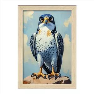 تابلو خندالو طرح عقاب کد F9114 فریم چوب خودرنگ