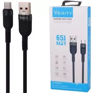 کابل تایپ سی فست شارژ وریتی Verity CB-3160T-B 3A PD 65W 1m