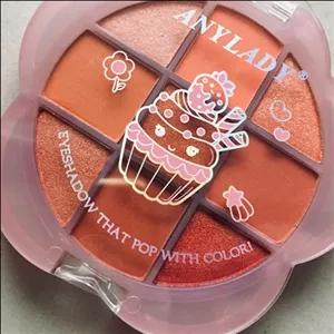 پالت 9 رنگه رژگونه و سایه فانتزی طرح کاپ کیک برند ANYLADY