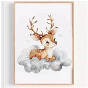 تابلونقاشی گوزن آبرنگ ویژه سیسمونی 03