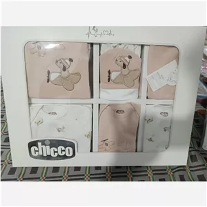 سرویس لباس نوزده تیکه نوزادی چیکو جنس پنبه سایز صفر تا سه ماه 
