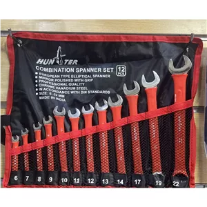 آچار 12 عددی روکش دار هانتر ( قیمت تعداد ، خرید عمده ابزار برقی و ابزار دستی از بندر گناوه و بکس و جعبه بکس )