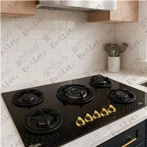 اجاق گاز 5 شعله تکنو مدل شیشه ای پلوپز وسط (پس کرایه)